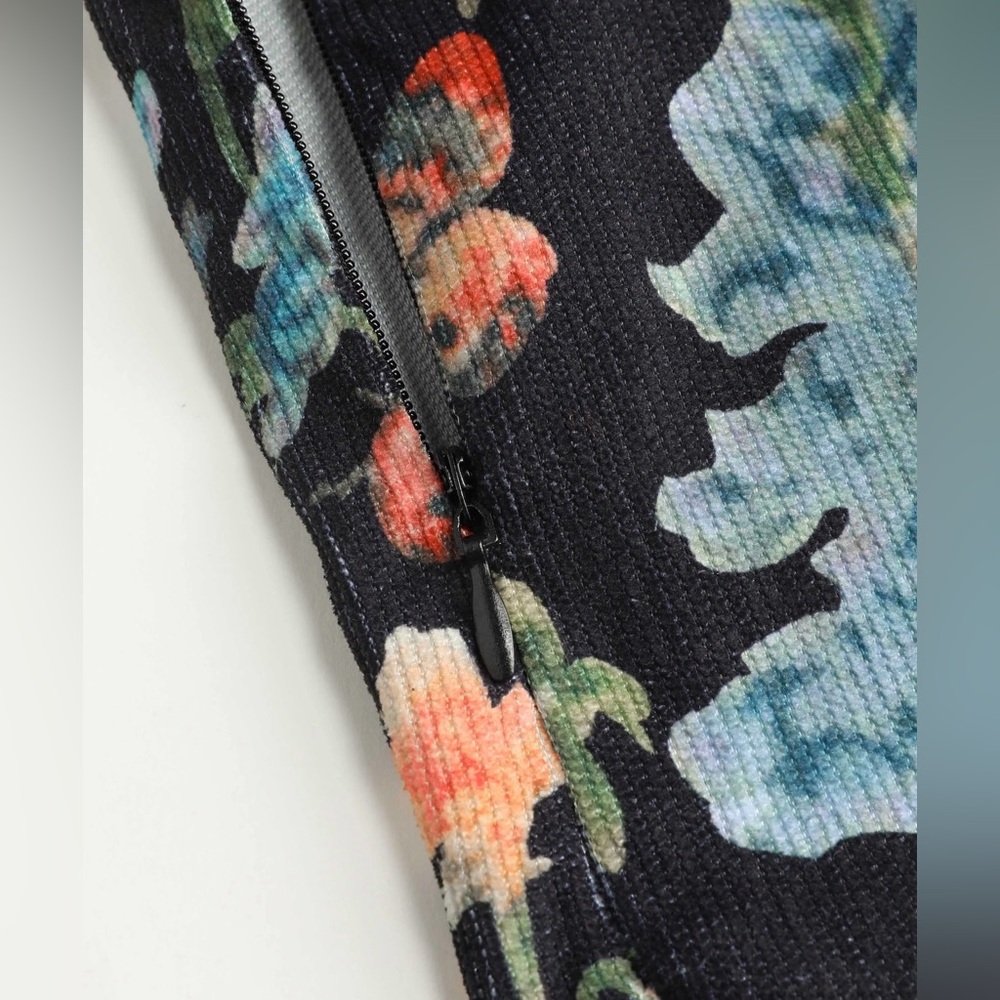 Cider LIGHTWEIGHT CORDUROY FLORAL BUTTON WIDE LEG JUMPSUIT XL SW2-7 - Picture 5 of 14